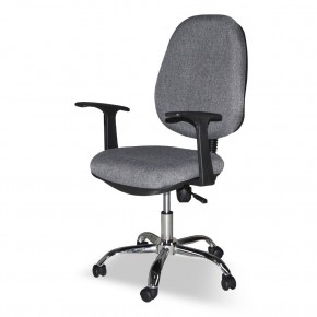Sedia da Ufficio in Tessuto Grigio con Base Cromata 2
