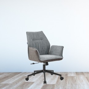 2 Poltrone da Ufficio Girevoli con rotelle Grigio e Marrone 2