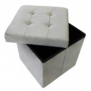 Pouf Contenitore Portaoggetti in Velluto Quadrato Portaoggetti 38x38 cm 2