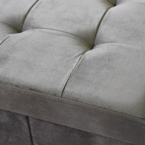 Pouf Contenitore Portaoggetti in Velluto Quadrato Tortora 38x38 cm