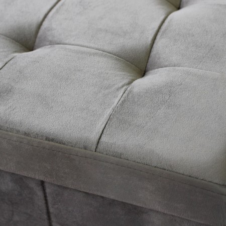 Pouf Contenitore Portaoggetti in Velluto Quadrato Tortora 38x38 cm