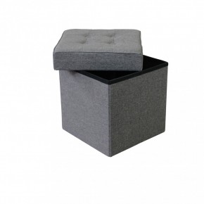 Pouf Contenitore Grigio Scuro Quadrato 38x38x40 cm 2