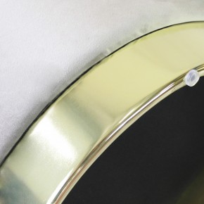 Pouf Poggiapiedi Rotondo da Salotto in Velluto Tortora base oro 2