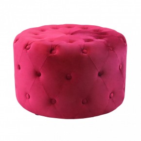 Pouf Poggiapiedi Rotondo in Velluto Rosso 67 x 41 cm 2