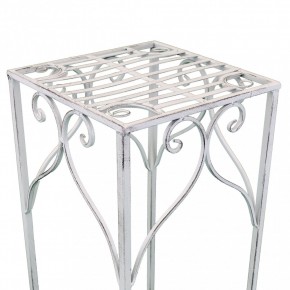 Set di 3 Fioriere per Piante Rettangolari Bianco in Metallo Antico 2