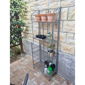 Scaffale in Metallo Antico 4 Ripiani Verniciato Bianco Trattamento Elettroforesi 2