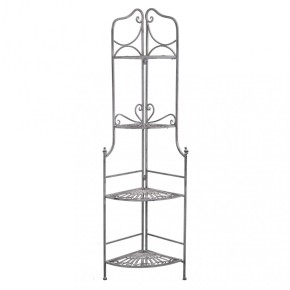 Scaffale Angolare in Metallo Antico 4 Ripiani Verniciato Bianco Portapiante 2