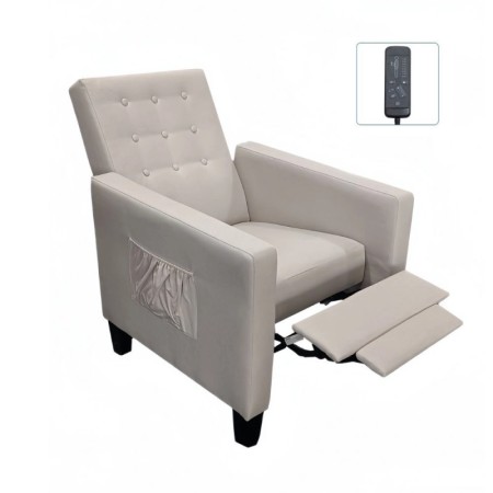 Poltrona Reclinabile Massaggiante Beige con Telecomando