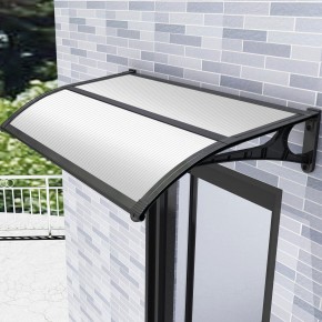 Pensilina Tettoia 135x100 Modulare ABS Copertura Policarbonato Alveolare Bianco 2