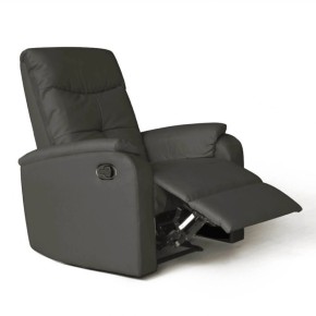 Poltrona Relax Manuale Reclinabile in Ecopelle Grigio con Braccioli 2