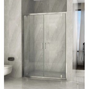 Box Doccia Nicchia 2 Ante Battente Saloon Vetro 6 mm Porta Parete in Cristallo
