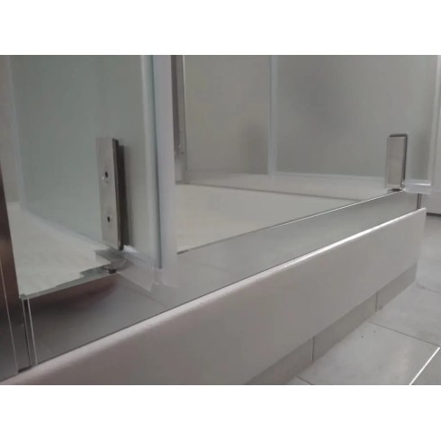 Box Doccia Angolare 2 Lati Ante Saloon Battente Parete Fissa Vetro 6 mm Opaco | BricoShop24