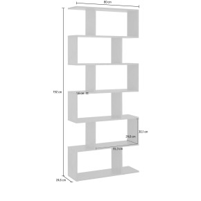Libreria a Giorno Mobile Moderno Bianco Lucido in Legno per Ufficio 2