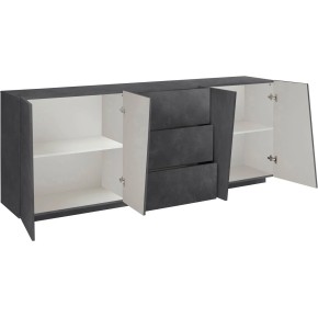 Credenza con 4 Ante e 3 Cassetti Ardesia Madia per Soggiorno 2