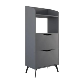 Mobile Multiuso da Cucina per Forno Microonde in Legno con Cassetti Antracite 2