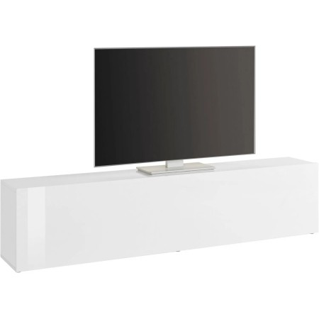 Mobile Porta TV Bianco Lucido con 1 Anta 180 cm Madia Bassa per Soggiorno