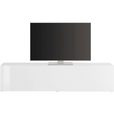 Mobile Porta TV Bianco Lucido con 1 Anta 180 cm Madia Bassa per Soggiorno