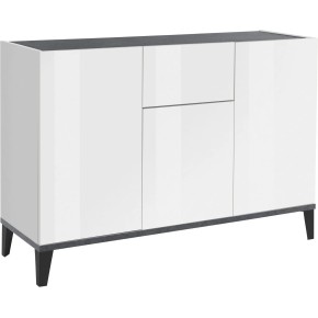 Credenza con 3 Ante 1 Cassetto 120x40x82 Bianco Ardesia