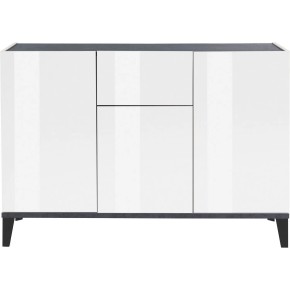 Credenza con 3 Ante 1 Cassetto 120x40x82 Bianco Ardesia 2