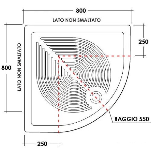 Box Doccia 70x90 Vetro Opaco 80x80 90x90 Semicircolare 6mm Scorrevole 190