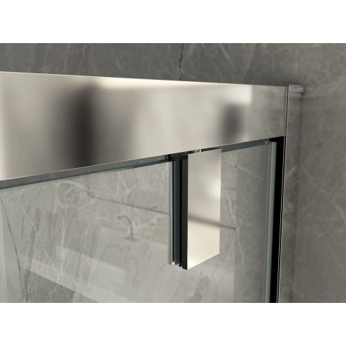 Box Doccia 1 Anta Fissa Battente 2 Lati Parete Vetro 6mm Cristallo Trasparente | BricoShop24