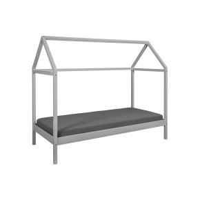Letto singolo 90x200 cm Grigio con Tetto Doghe