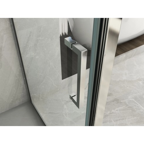 Box Doccia tre 3 Lati 6 mm 2 Ante fisse 1 Porta Scorrevole Cristallo Trasparente | BricoShop24