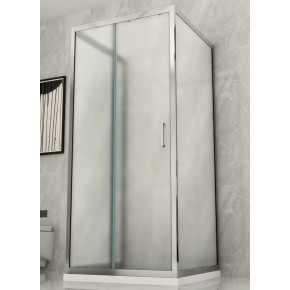 Box Doccia tre 3 Lati 6 mm 2 Ante fisse 1 Porta Scorrevole in Cristallo Opaco | BricoShop24 2