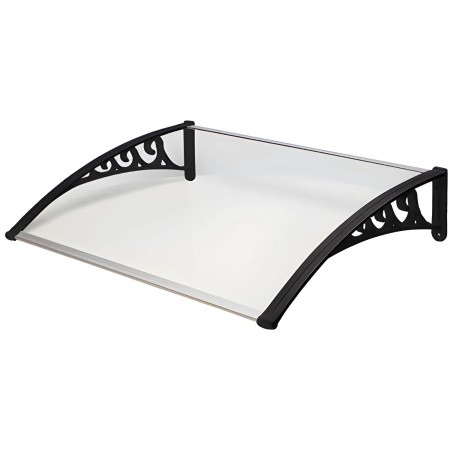 Pensilina 120x80 in Policarbonato Compatto Trasparente Tettoia Ingresso