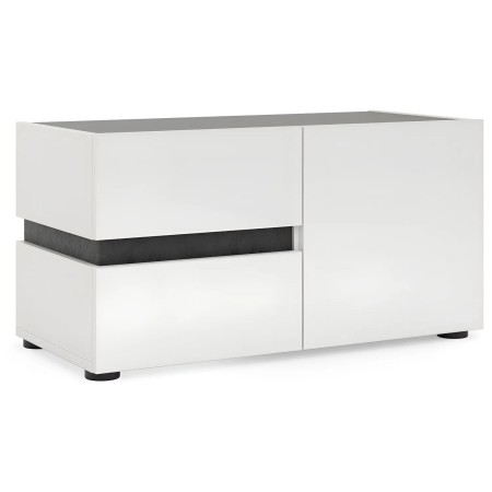 Panca Scarpiera Bianca 80x38x42 cm 1 Anta 2 Cassetti Soft Close