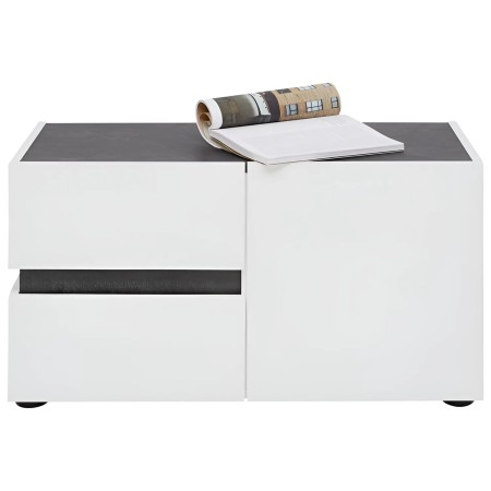 Panca Scarpiera Bianca 80x38x42 cm 1 Anta 2 Cassetti Soft Close
