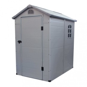 Casetta in Plastica Resina da Giardino Grigio con Finestra 134x192x204 cm
