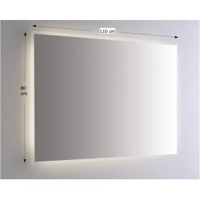 Specchio Retroilluminato Rettangolare 110x80 a Led da Parete da Bagno 2
