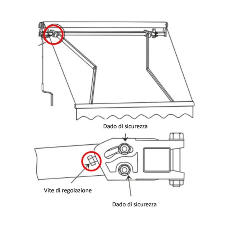 Tenda da Sole 250x200 a Bracci Retrattili Riga Gialla Rullo Terrazzo