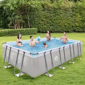 Piscina Rettangolare 549X305X122 cm Con Pompa Scaletta e Telo 2