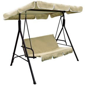 Dondolo 3 Posti Marrone da Giardino 170x115x153 cm