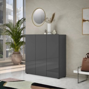 Scarpiera 3 Ante 120x34x115 cm Antracite Moderna 2