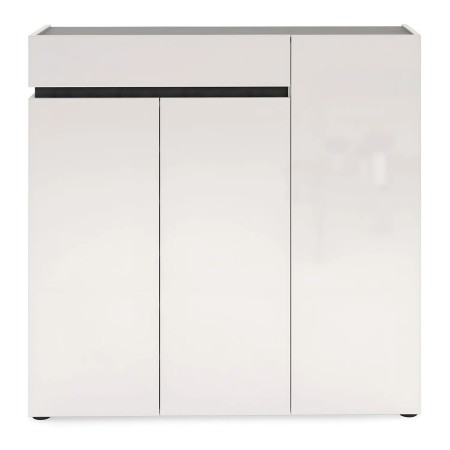 Scarpiera 3 Ante 120x34x115 cm Bianca con Cassetto Soft Close