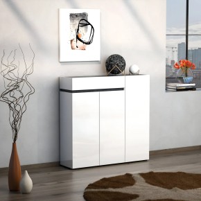 Scarpiera 3 Ante 120x34x115 cm Bianca con Cassetto Soft-Close 2