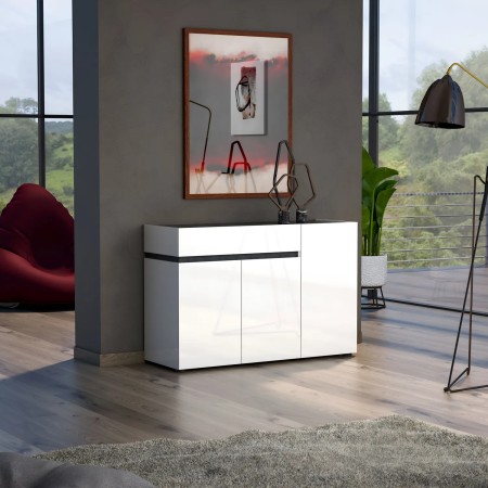 Madia Bianca 120x42x80 cm con 3 Ante e Cassetto Soft Close
