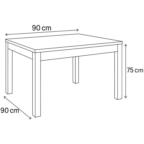 Tavolo Allungabile 90x90 cm Finitura Cemento