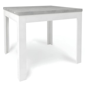Tavolo a Libro 90x90 cm Bianco e Cemento