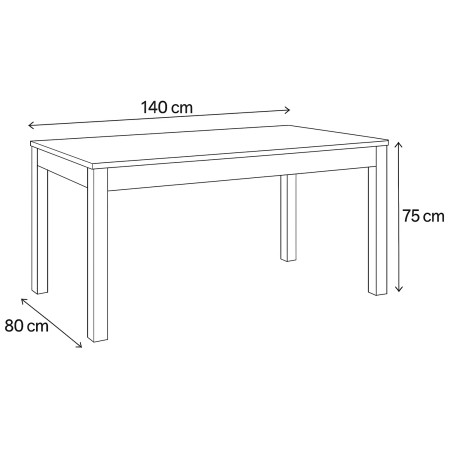 Tavolo da Pranzo Allungabile 140x80 cm Finitura in Cemento