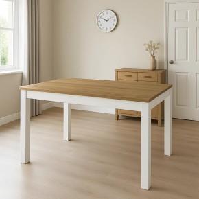 Tavolo Allungabile 140x80 cm Noce e Bianco 2