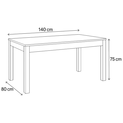 Tavolo Estensibile da Pranzo 140x80 cm Bianco Moderno