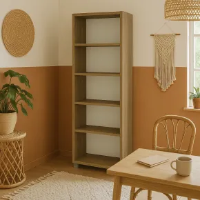 Libreria Moderna 70x29x190 cm Noce con Ripiani Regolabili 2