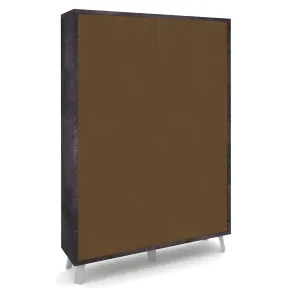 Mobile Soggiorno 4 Ante 108x41x161 cm Nero e Ruggine