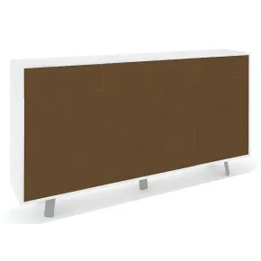 Credenza Moderna 164x41x92 cm 3 Ante 3 Cassetti Bianca e Ruggine