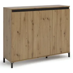 Credenza Soggiorno 3 Ante 138x110 cm Rovere Moderna
