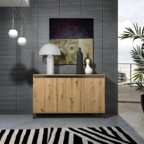 Credenza Soggiorno 3 Ante 138x84 cm Rovere Moderna 2
